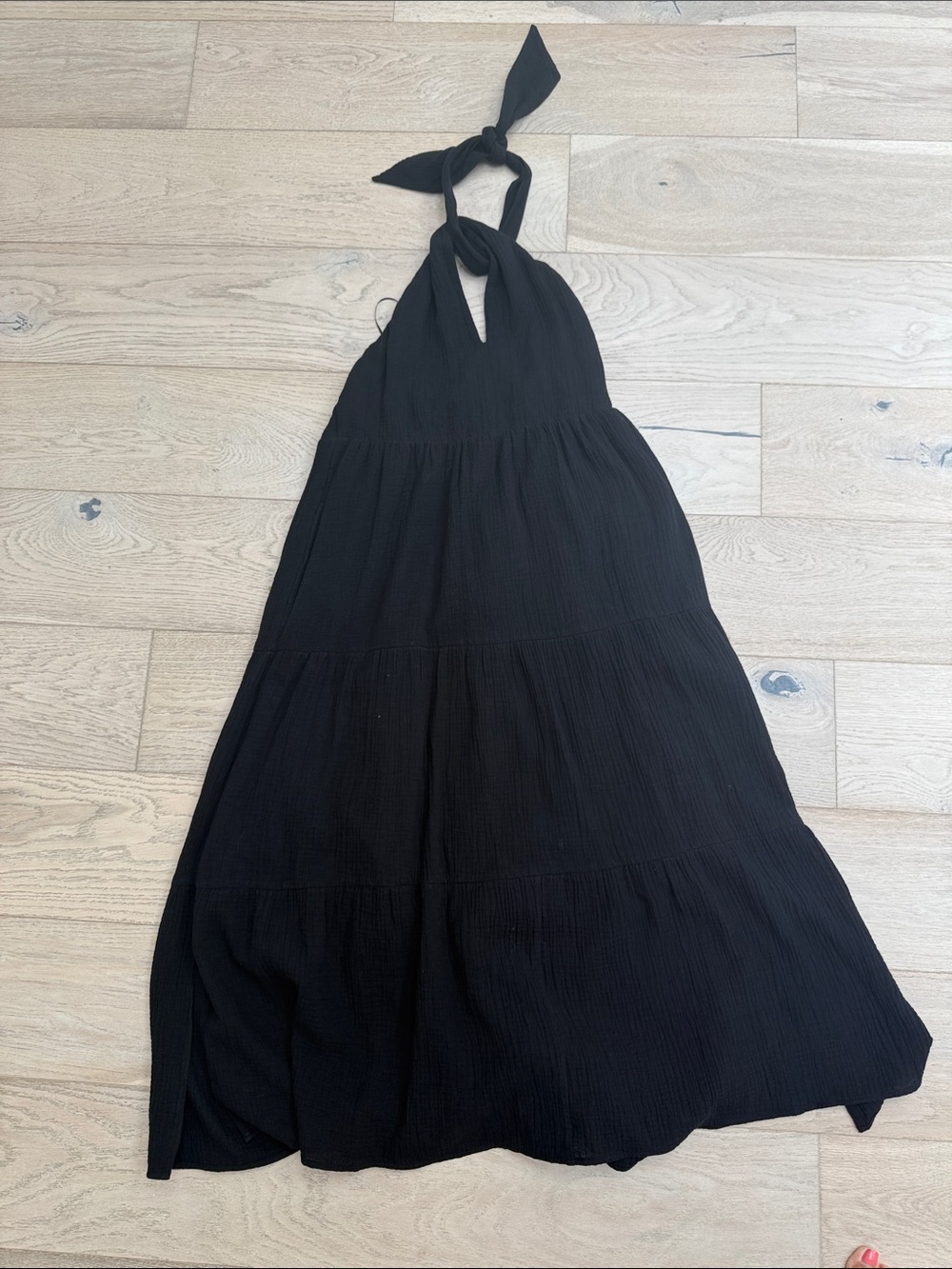 Seafolly Black Halter Tie Maxi dress size M